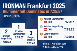 IRONMAN Frankfurt 2025 results showing Kristian Blummenfelt victory